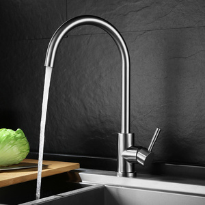 Personalized Luxury Design High Arc Stainless Steel Single Handle Water Tap Flexible Kitchen Faucet For Sale