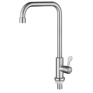 Factory Directly Supply Cheap Price Stainless Steel Single Cold Water Tap Brushed Industrial Kitchen Sink Faucets