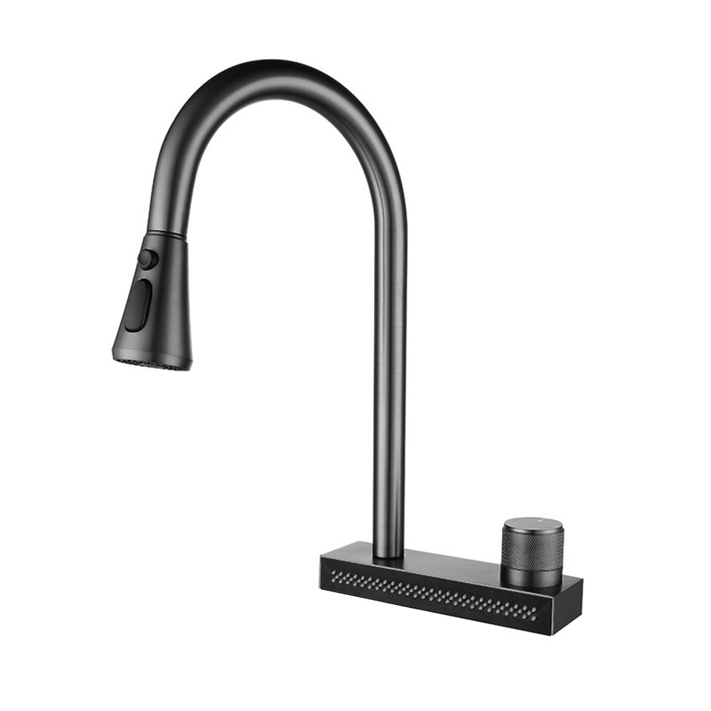 Modern Stainless Steel Flying Rain Waterfall Water Tap Pull Out Single Handle Hot And Cold Water Kitchen Sink Faucet