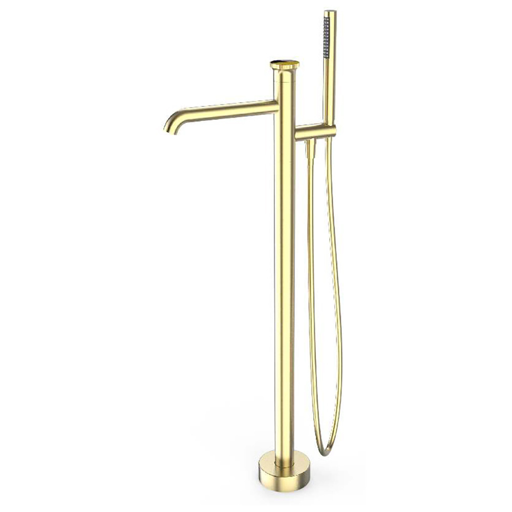 European Style Single Handle Bathtub Fillers Solid Brass Floor Mount Chrome Color Tub Bathroom Faucets