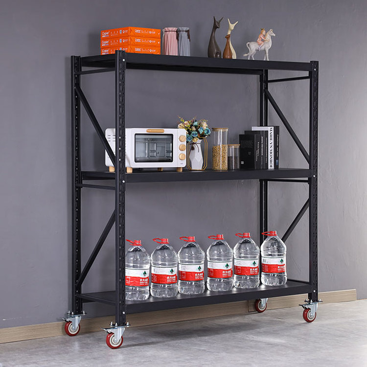 Light Duty Steel Movable Warehouse rack shelves With Wheels