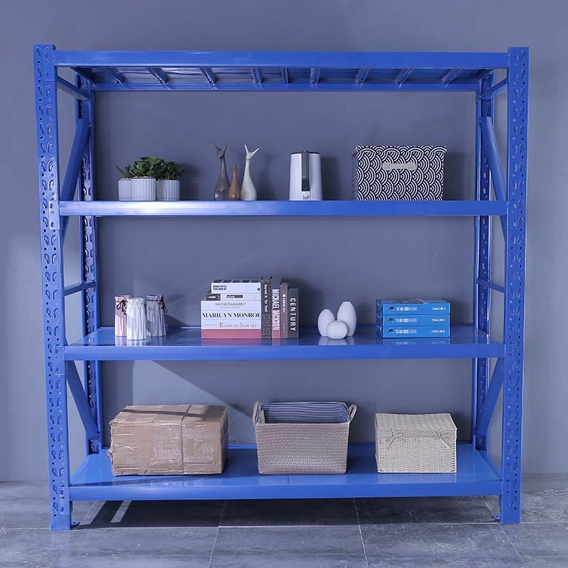 Medium Duty 4 Layer 200Kg Steel Long Span Industrial Warehouse Storage Boltless Rack Shelving Unit