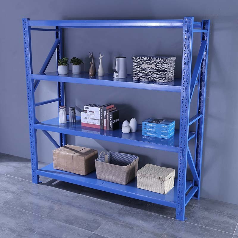 Medium Duty 4 Layer 200Kg Steel Long Span Industrial Warehouse Storage Boltless Rack Shelving Unit