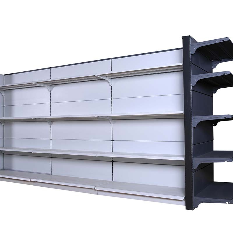 Modern Steel White Metal Grocery Store Shelves Gondola Shelving Unit For Supermarket Display