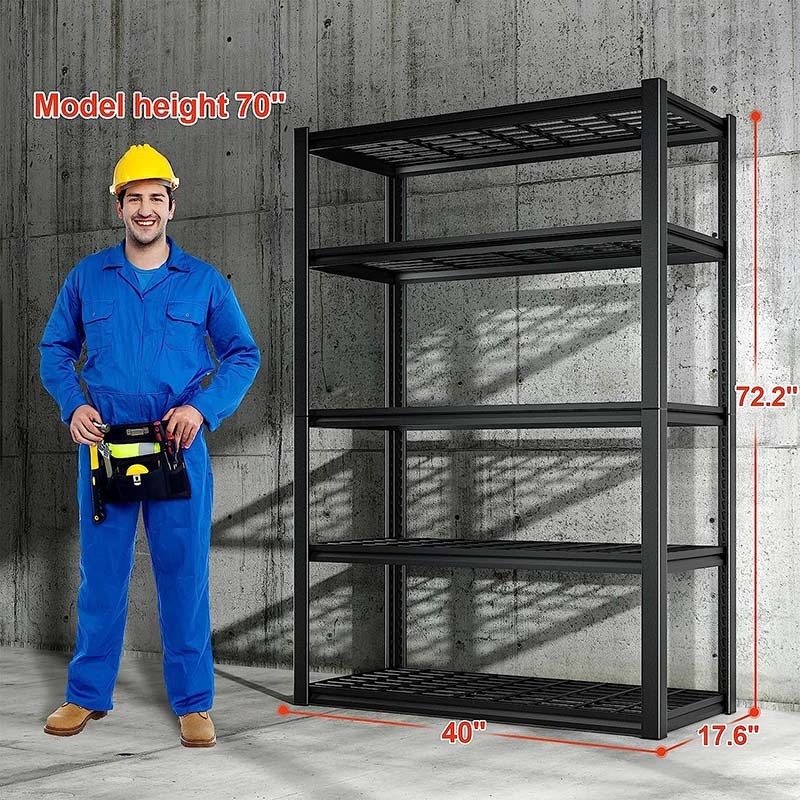 Heavy Duty Metal Adjustable 5 Tier 400Lbs  Industrial Rack Garage Storage Shelving Unit