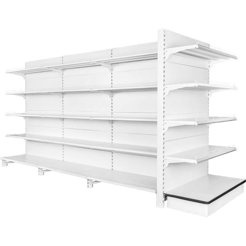 Modern Steel White Metal Grocery Store Shelves Gondola Shelving Unit For Supermarket Display