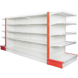 Modern Steel White Metal Grocery Store Shelves Gondola Shelving Unit For Supermarket Display