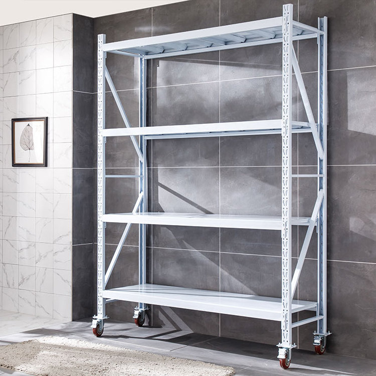 Wholesale White Industrial Storage Shelving Units Stacking Racks & Shelves With Wheels