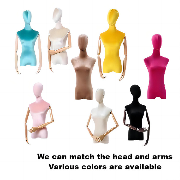 KPA Half Adjustable Plastic Gold Dress Form Woman Store Mannequins Female Body