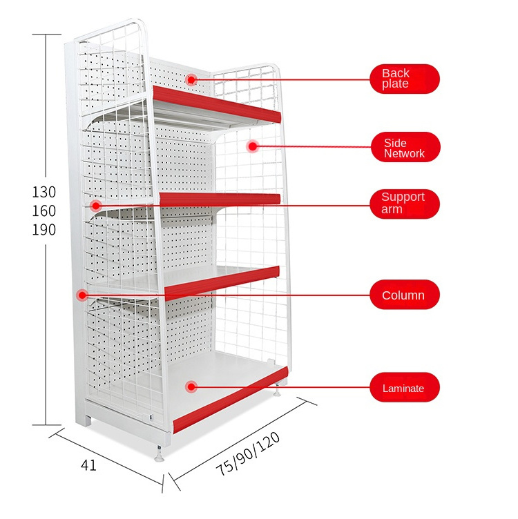 Leke Commercial Conveni Grocery Store Display Shelf Supermarket Shelves Metal Shop Gondola Rack Gondola Super Market Shelves