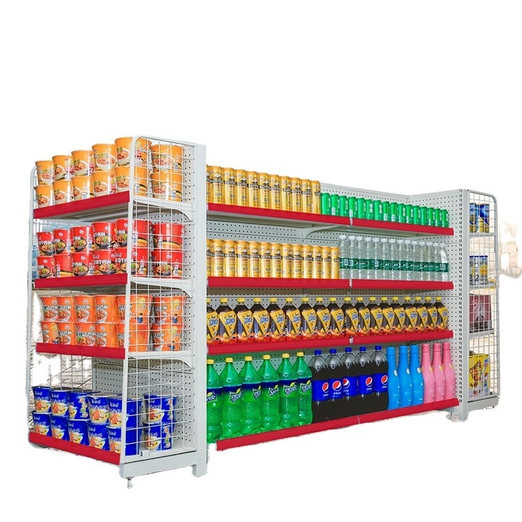 Leke Commercial Conveni Grocery Store Display Shelf Supermarket Shelves Metal Shop Gondola Rack Gondola Super Market Shelves