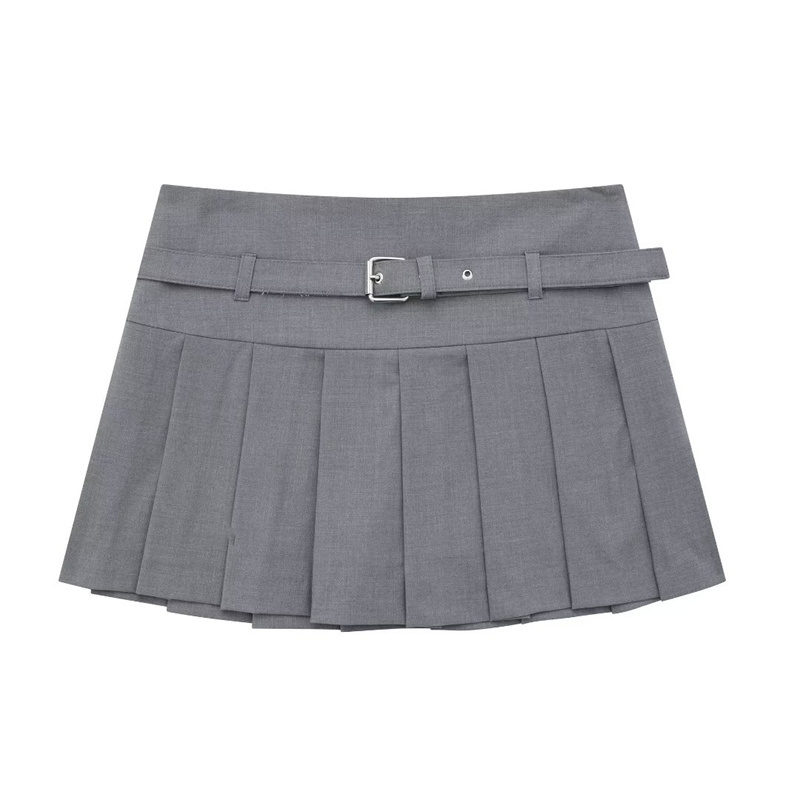 TAOP&ZA 2023 new autumn fashion women's casual and versatile wide pleated mid-waist mini trouser skirt skirt 4391506