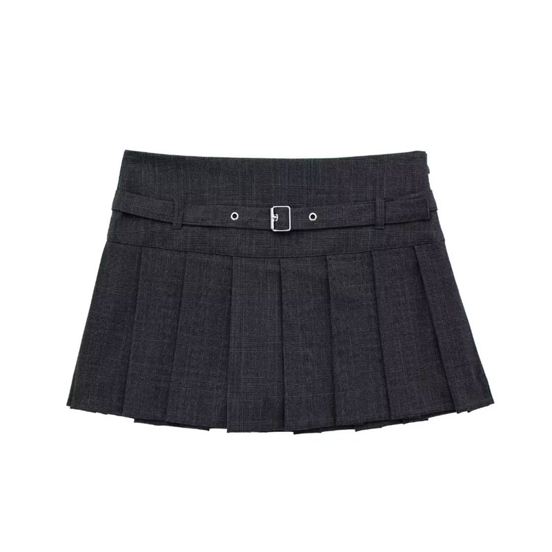 TAOP&ZA 2023 new autumn fashion women's casual and versatile wide pleated mid-waist mini trouser skirt skirt 4391506