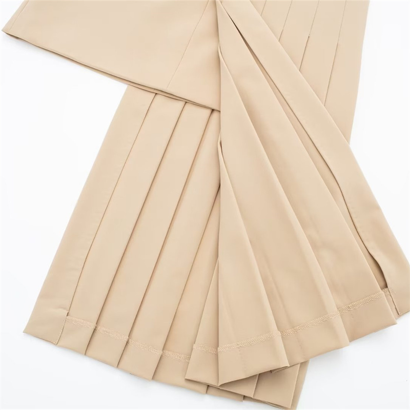 TAOP&ZA 2023 new women's retro fashion high waist wide skirt asymmetric fashion pleated skirt casual elegant skirt 2367656