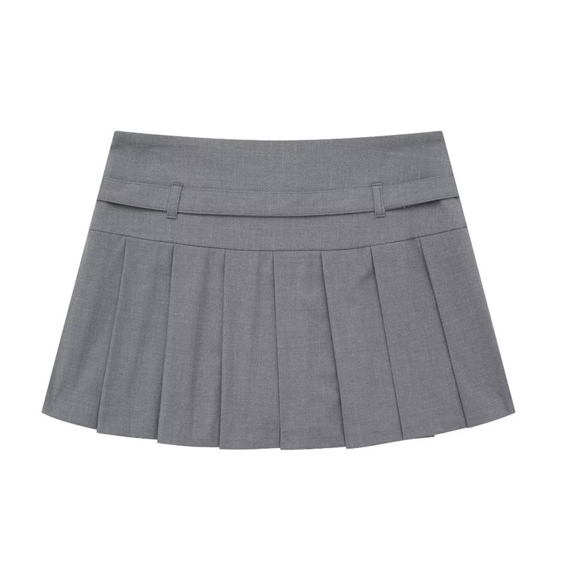 TAOP&ZA 2023 new autumn fashion women's casual and versatile wide pleated mid-waist mini trouser skirt skirt 4391506