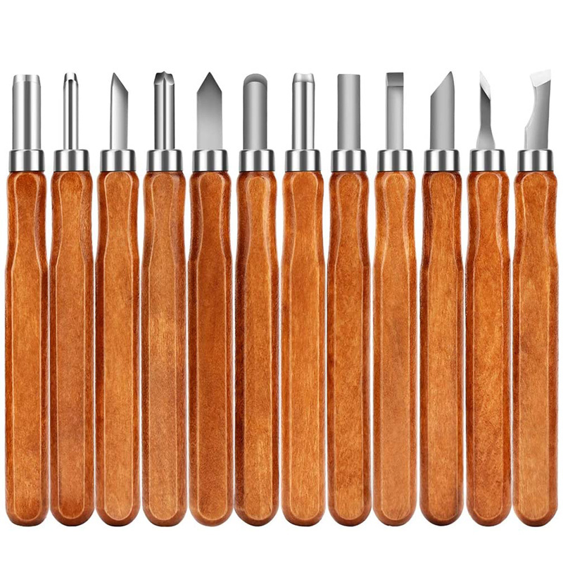 12PCS Wood Carving Knife Set Hand Carving Tool Set for DIY Sculpture Carpenter