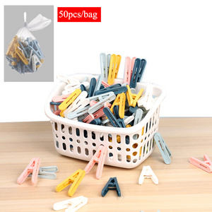 50pcs/bag Colorful Clothespins Windproof Plastic Clip Clothes Pegs