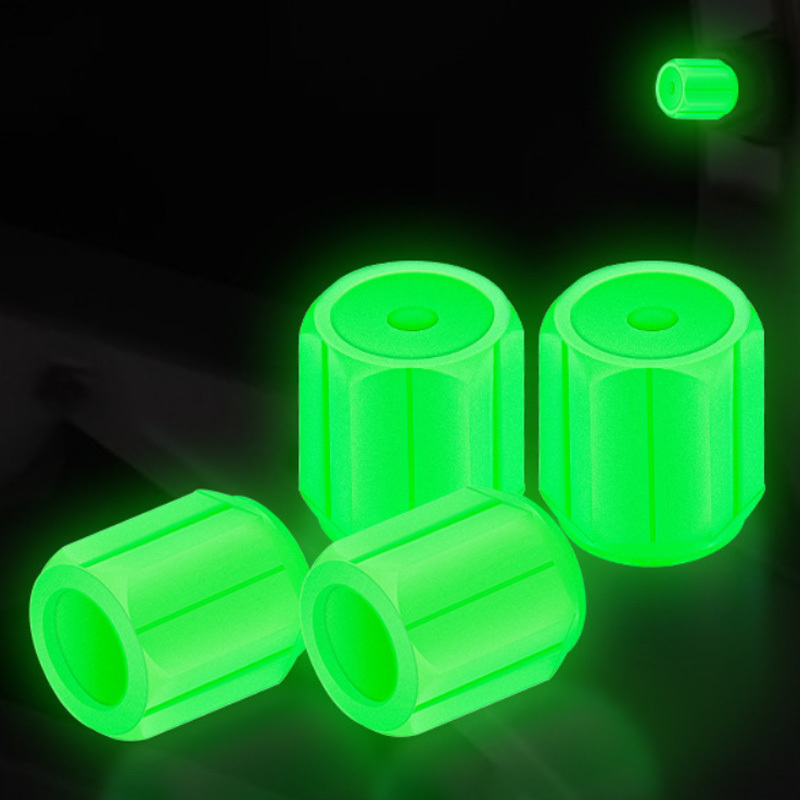 Colorful ABS Tire Valve Cap Luminous Tyre Dust Cover Glow in the Dark For Car Bike Motorcycle Light Tire Valve Stem Caps