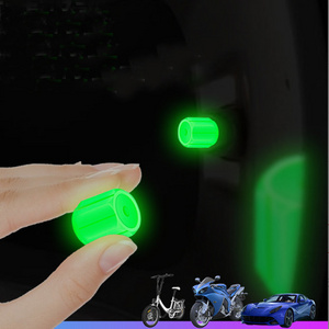 Colorful ABS Tire Valve Cap Luminous Tyre Dust Cover Glow in the Dark For Car Bike Motorcycle Light Tire Valve Stem Caps