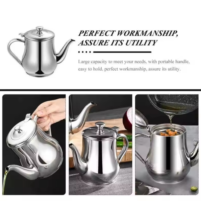 Kitchen stainless steel cooking oil vinegar soy sauce pot dispenser,Strainer oil pot  household leak-proof wine pot