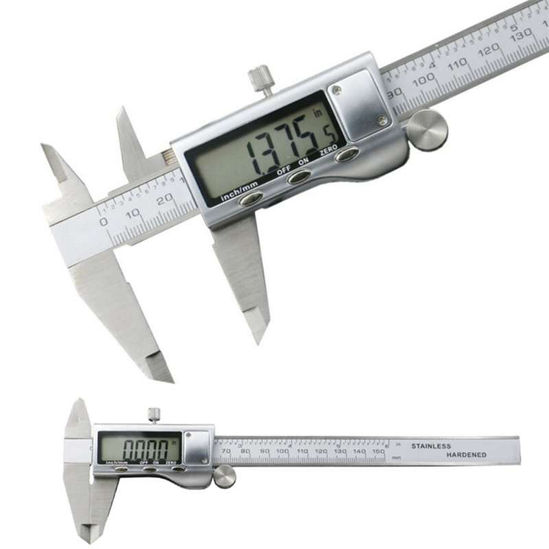 Easy Switch from Inch Metric Fraction Stainless Steel Digital Caliper Measuring Tool Electronic Digital Vernier Caliper