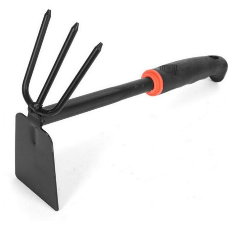 Home gardening tool set,Black plastic handle two-end hoe two-end hoe five-point rake outdoor hoe garden shovel