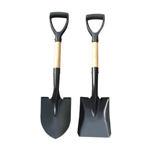 Garden shovel Square shovel with garden point,Stainless steel carbon steel spade with wooden handle