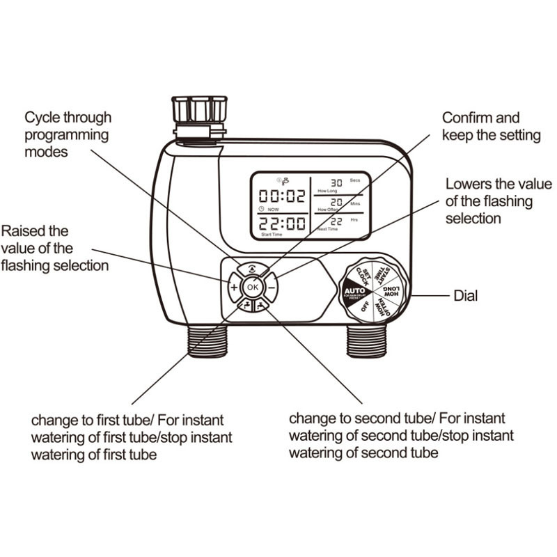 Outdoor Garden Digital Programmable Water Timer Weatherproof Garden Lawn Faucet Hose Timer Automatic Irrigation Controller