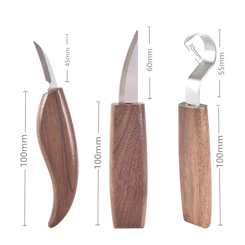 5 pcs Wood Carving Tools Kit With  Carving Hook Knife, Wood Whittling Knife, Chip Carving Knife