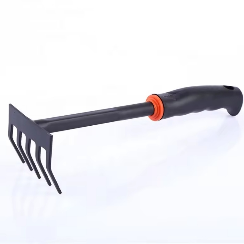 Home gardening tool set,Black plastic handle two-end hoe two-end hoe five-point rake outdoor hoe garden shovel