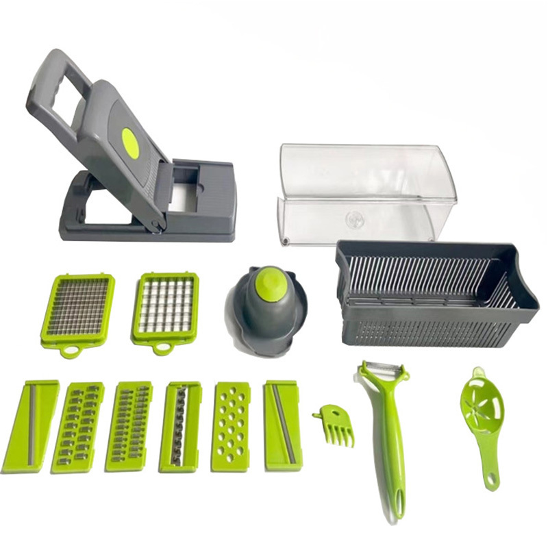 Vegetable Chopper  Cutter and Grater 16pc Vegetable Slicer Potato Onion Chopper Veggie Dicer