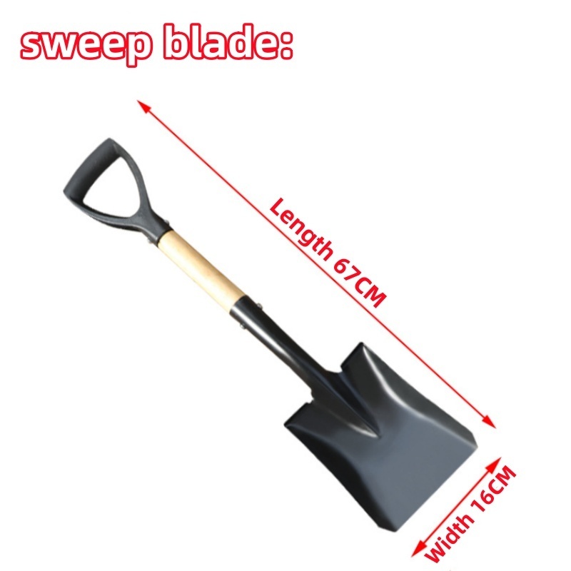 Garden shovel Square shovel with garden point,Stainless steel carbon steel spade with wooden handle