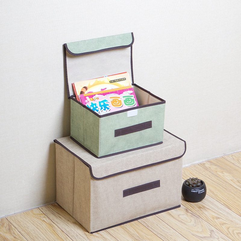 Larger Storage Cubes Foldable Storage Box with Lid, Collapsible Storage Bin Organizer Basket with Sturdy Handles