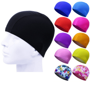 Swimming Cap for Men&Women spandex Fabric Swim Cap Kids Comfortable Breathable High Elasticity