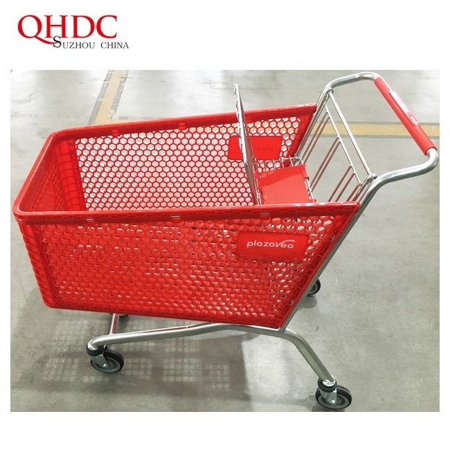 supermarket cart plastic trolly plastic shopping trolley with child seat