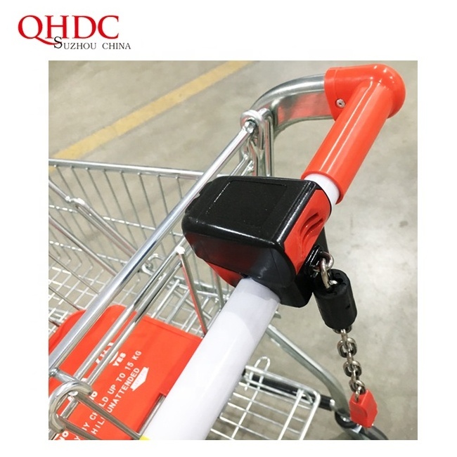 Cart coin lock cart plastic lock carts system coin operated trolley lock