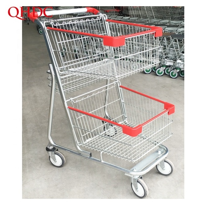 Carro De Compras Carro De Supermercado Carrito Shopping Cart Shopping Trolley Supermarket Stores PU Wheels ISO; BSCI Unfolding