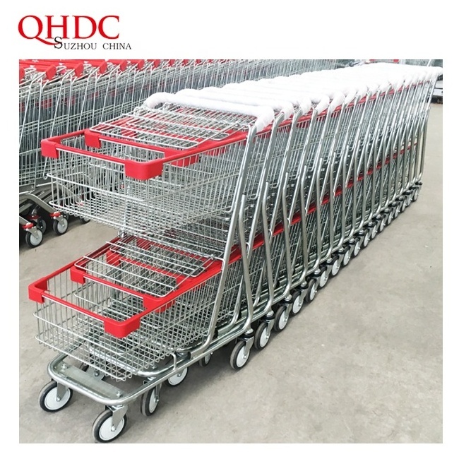 Carro De Compras Carro De Supermercado Carrito Shopping Cart Shopping Trolley Supermarket Stores PU Wheels ISO; BSCI Unfolding