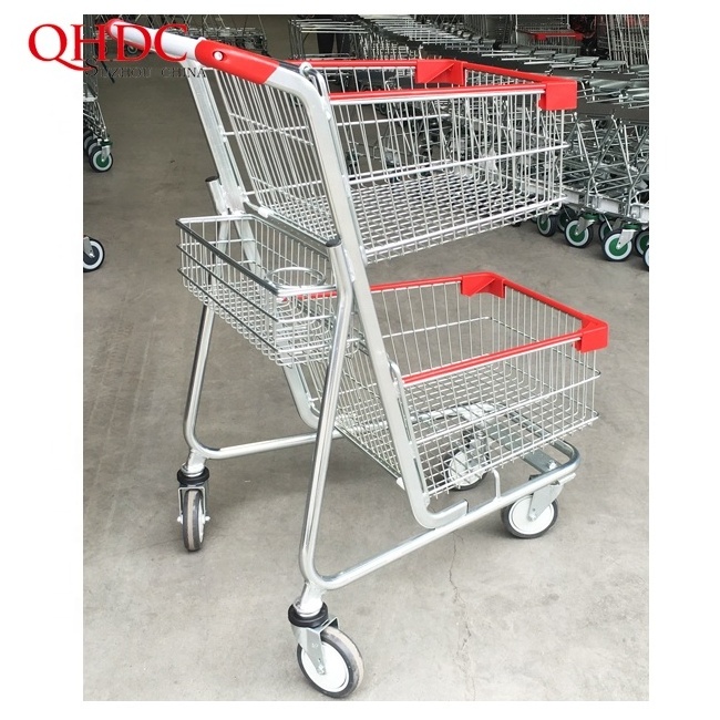 Carro De Compras Carro De Supermercado Carrito Shopping Cart Shopping Trolley Supermarket Stores PU Wheels ISO; BSCI Unfolding