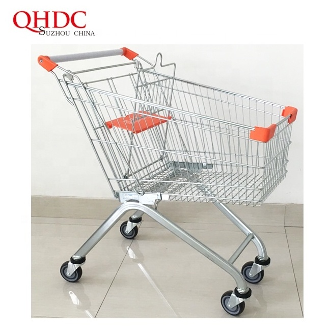 chennai super market trolly 100 litre supermarket steel shopping trolley cart