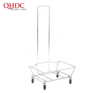 retail supermarket trolley rolling and movable plastic shopping basket stack stand