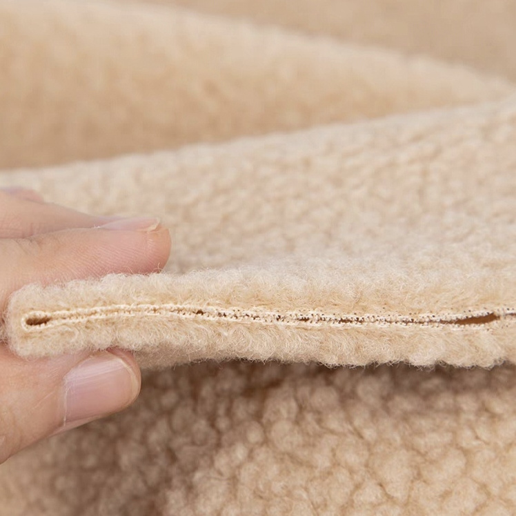 100% Polyester Super Soft Cotton Sherpa Fleece Lining Shu Velveteen Low Pile Plush Faux Fur Fabric