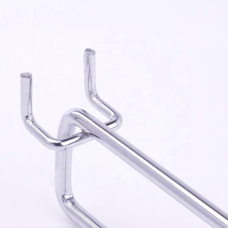 Supermarket pegboard hooks double line hook metal display peg hooks shop fitting accessories