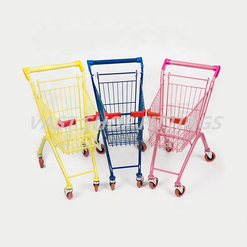 Popular kids shopping trolley supermarket small cart retail store children trolley