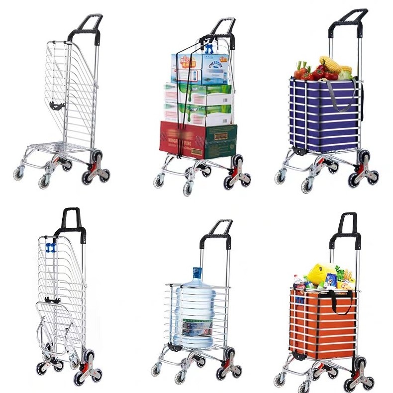 XY Metal Portable Hand Grocery Cheap Foldable Shopping Cart Trolley for Elderly