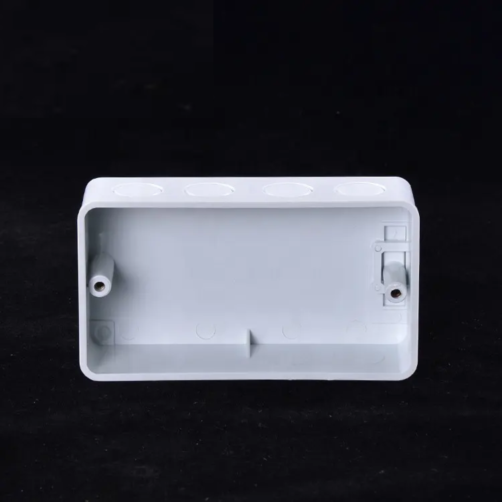 2023  hot sale junction boxes white Plastic Fireproof Pvc Surface Mount Wall Mounting 2 Gang Back Switch Box