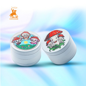 Lady rainbow laser grinder tobacco pink white crusher customize print smoke accessories