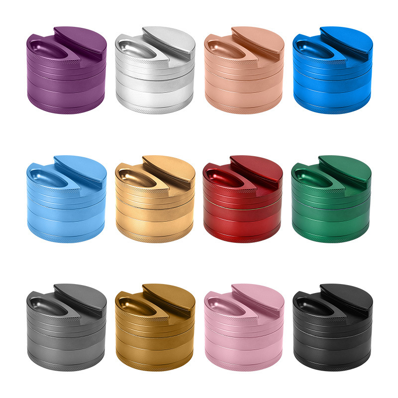 custom aluminium herb grinder 4 layers wholesale dry spice crusher grinder for herb smoke new designer smoking tobacco