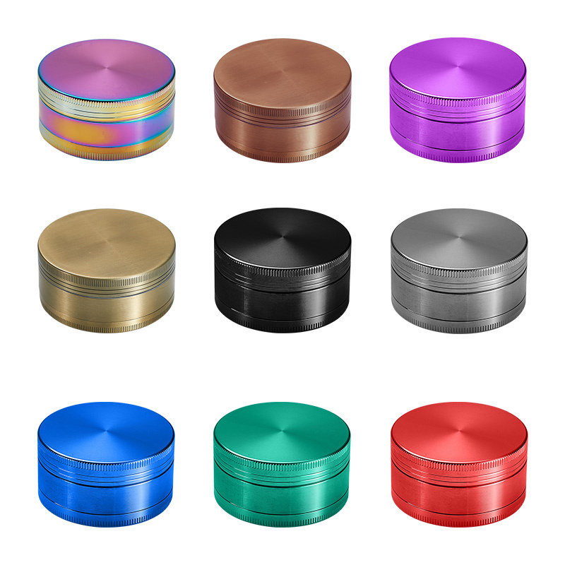 Custom Logo Metal Herb Grinder With Scraper Smoking Accessories 3 Layers Zinc Alloy Spice Tobacco Grinder