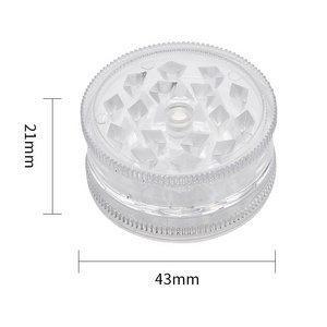 43*21mm With 3 Parts Plastic Hemp Grinder Convenient Wholesale Hemp Grinder Cheaper Price Plastic Tobacco Grinder